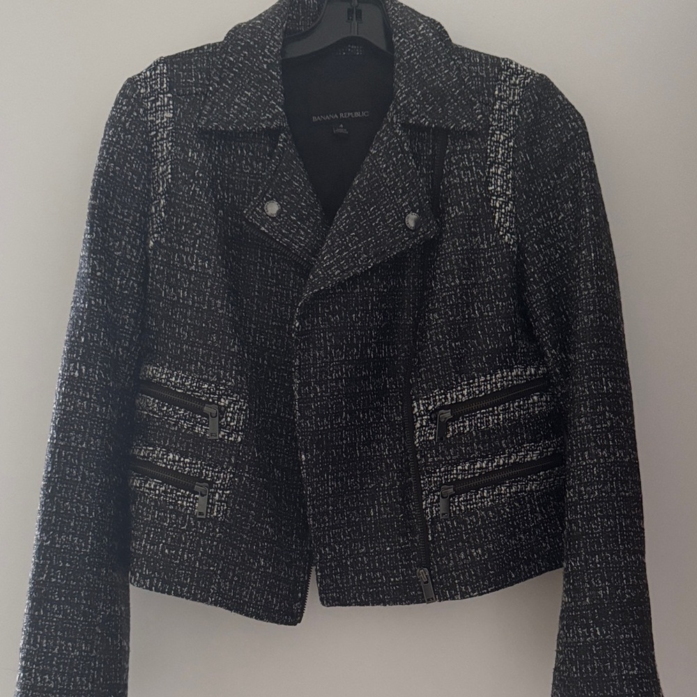 Banana Republic Charcoal Tweed Women's Blazer